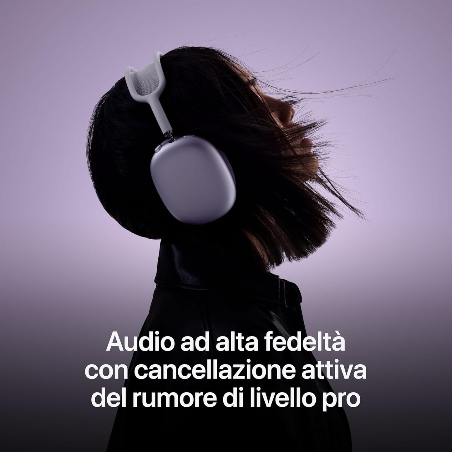 Apple AirPods Max Cuffie wireless over-ear, Cancellazione attiva del rumore di livello pro, Modalità Trasparenza, Audio spaziale personalizzato, Ricarica USB-C, Cuffie Bluetooth per iPhone, Mezzanotte